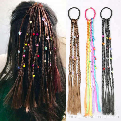 Kids Handmade Wig Elastic Hair Band Flowers Rubber Band Hair Accessories Headdress Headwear Girls Headband